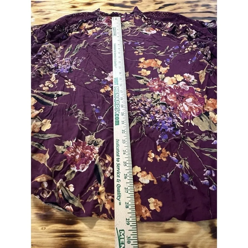 Oddy Womens Tunic Size 3XL Floral Lace Ruffles Peasant Cottagecore Modern Career - Image 7