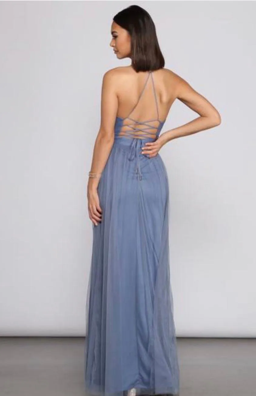 Windsor Saylor Formal Double Slit Tulle Dress - Image 2