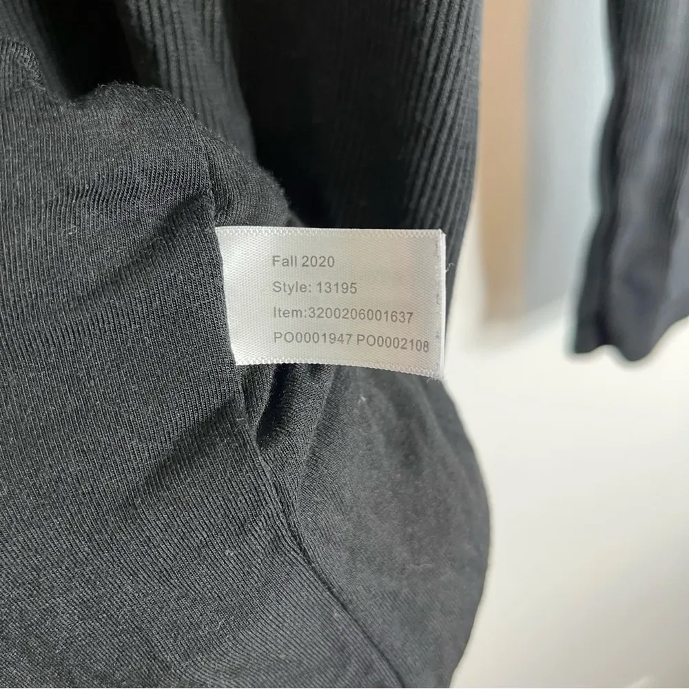 Marine Layer Lexi Rib Long Sleeve Midi Dress Black Medium - Image 8