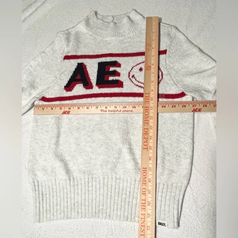 AMERICAN EAGLE | Mock Neck Smiling Soft Cream Sweater Size Small NWT - Image 6