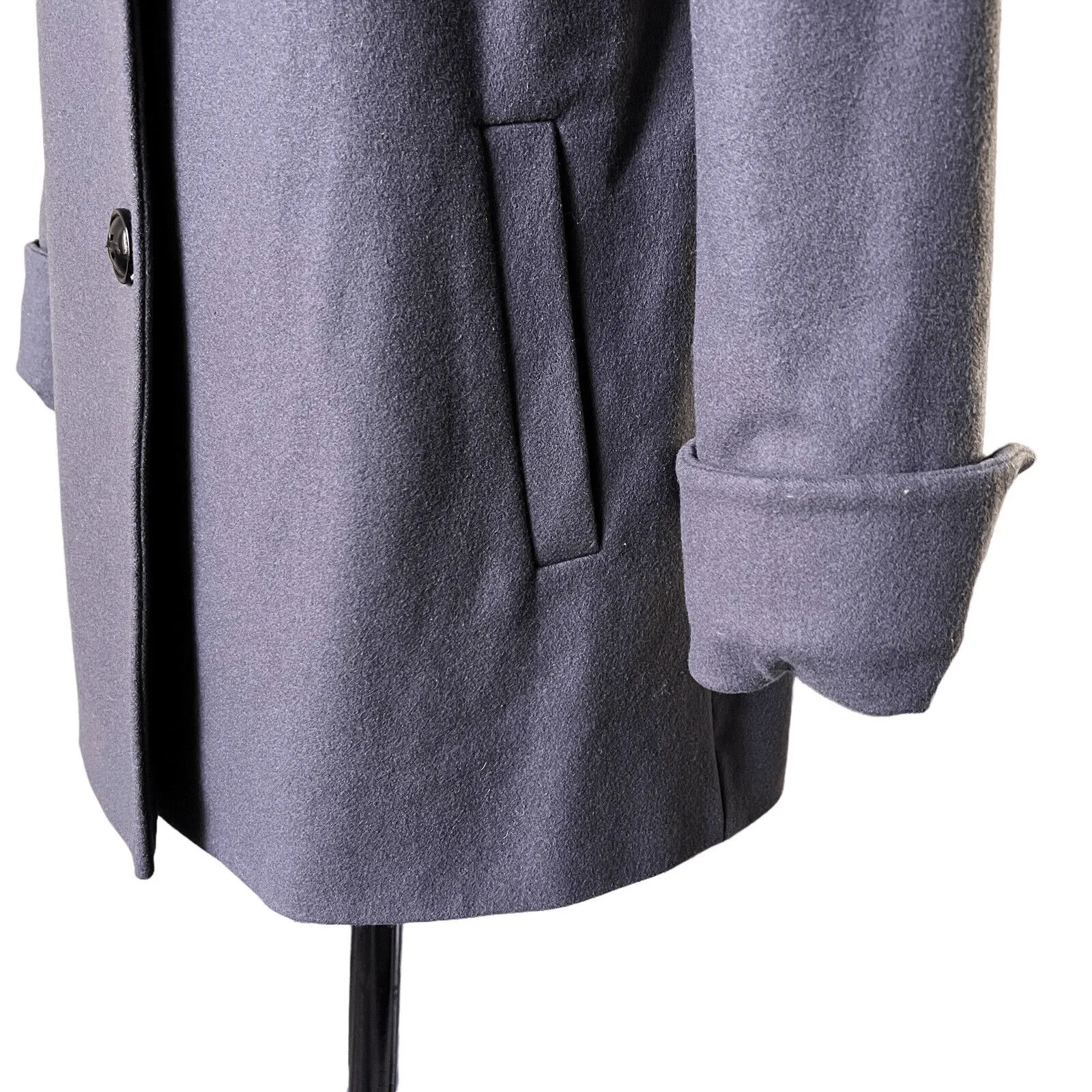Larry Levine  Gray Wool Blend Winter Coat Size Medium - Image 4