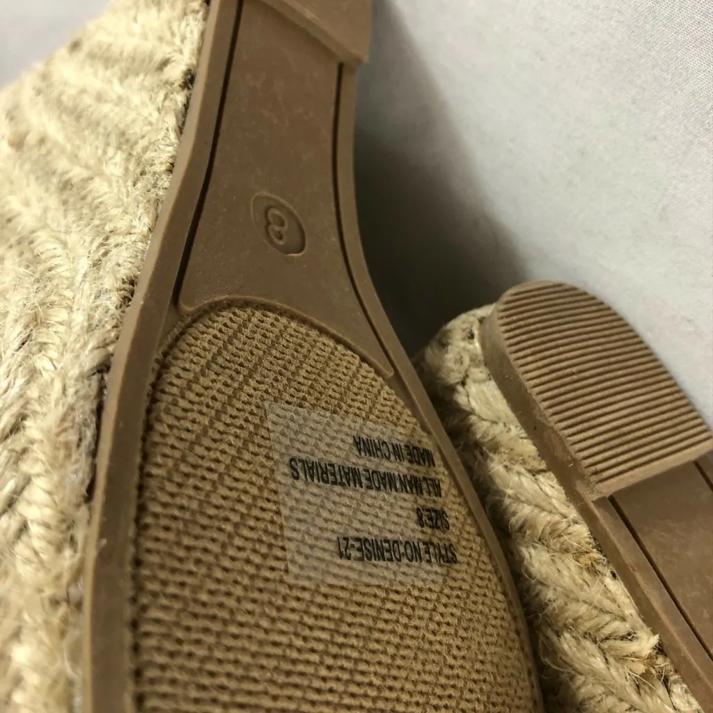 Breckelles Womens Sandals Wedge Faux Suede Open Toe Slingback Buckle Brown 8 - Image 6