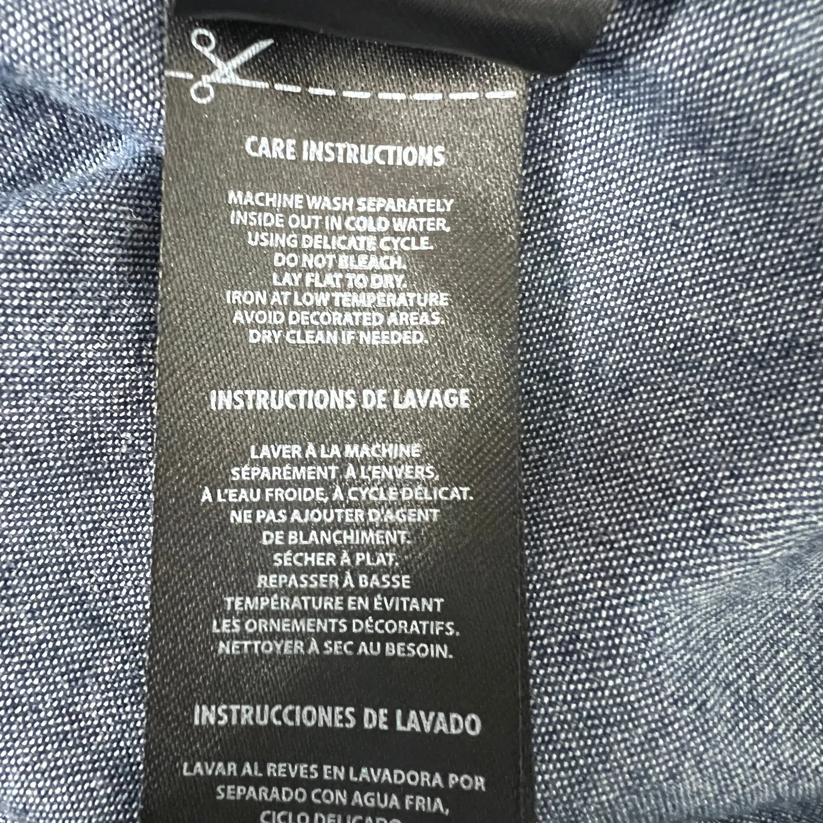 Buffalo Embroidered Chambray Women's Button Front Blue Shirt Sz Large Breathable - Image 8