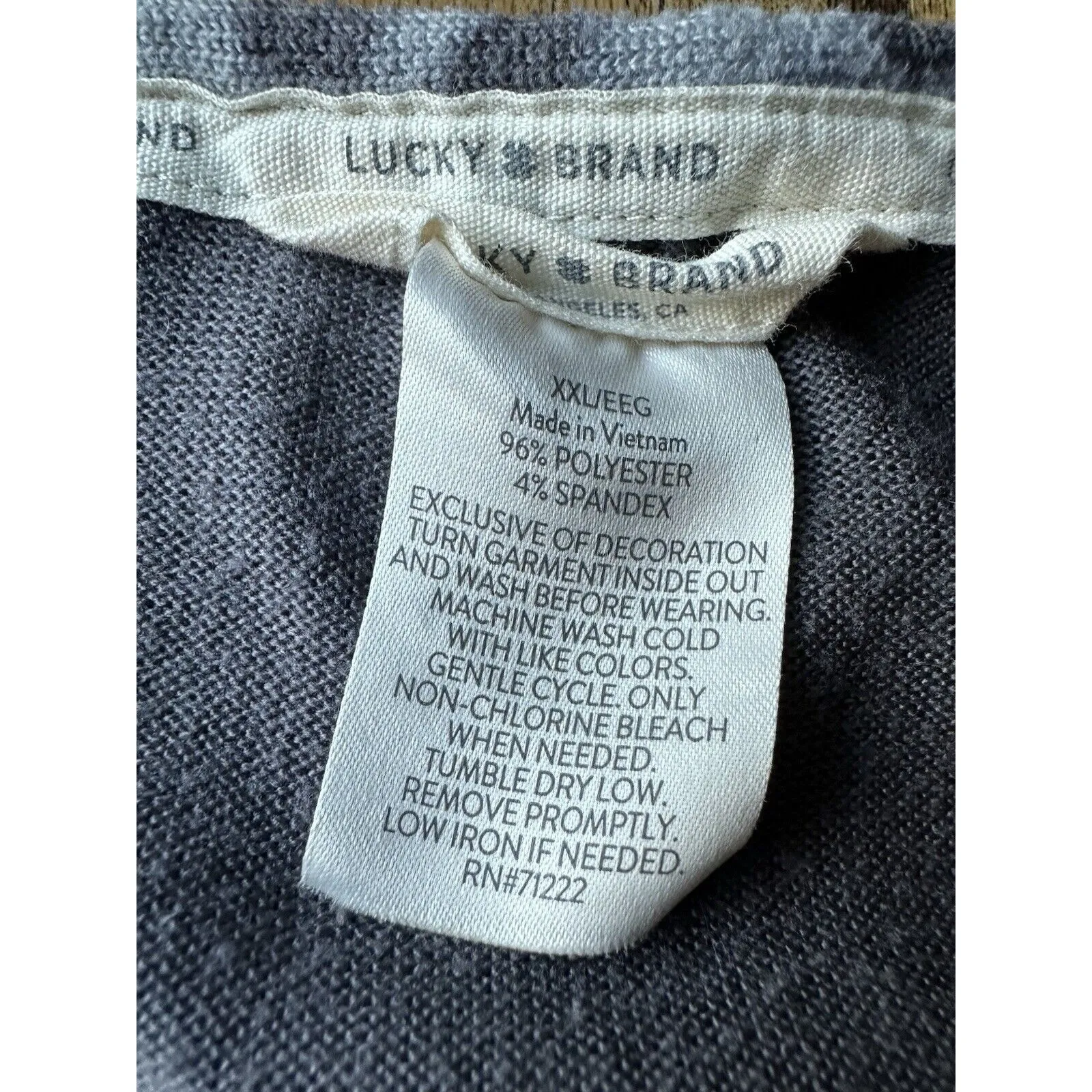 Lucky Brand‎ Women's Soft Feel Tank 2XL Grey Animal Print Accent Soft Cozy EUC - Image 2