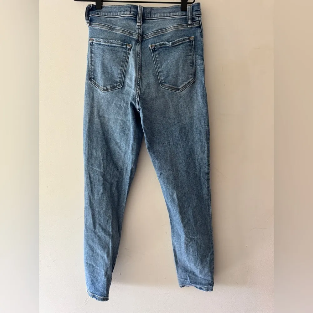 Abercrombie & Fitch The Super Skinny Ankle High Rise Dark Wash Jeans - Image 3