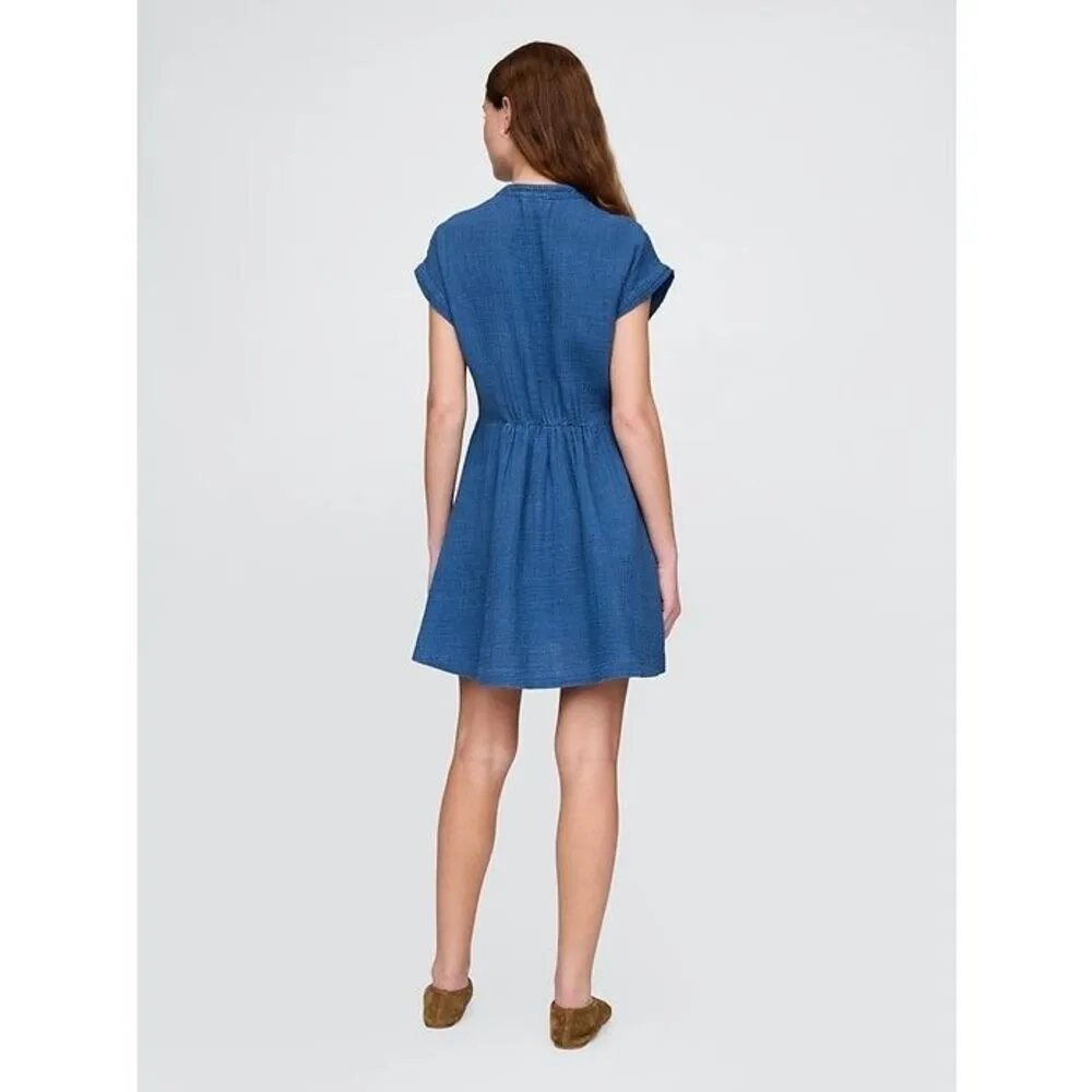 Gap Cotton Gauze Denim Mini Shirtdress Women’s dress Size small - Image 11