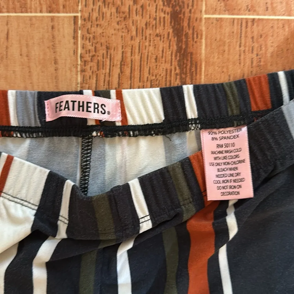 FEATHERS Striped Flared Pants Black - Image 2