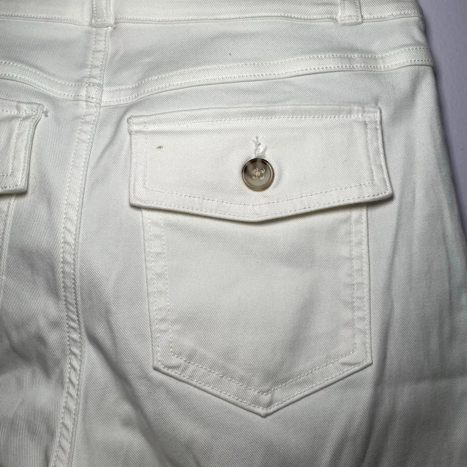 Spanx White Wide Leg Cropped Pants High Rise Stretchy Minimalist Women's Medium - Image 7