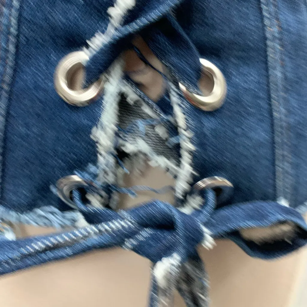 ZARA CORSET DENIM BELT ADJUSTABLE STRAPS REF 8197/004 SIZE M cottagecore boho - Image 6