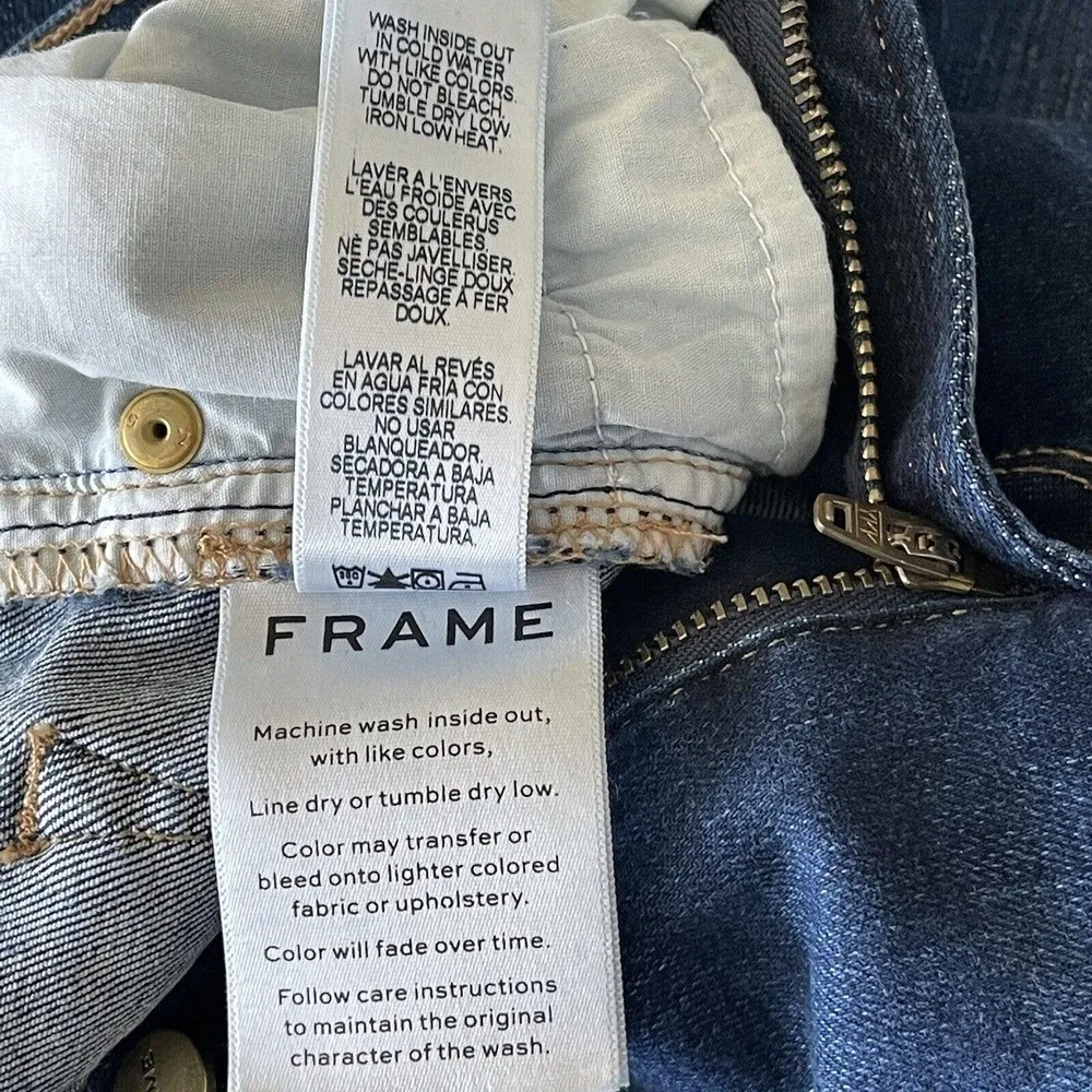 FRAME SZ 27 Jeans Le Skinny de Jeanne Mid-Rise Stretch 5-Pocket Snap Hems Martha - Image 11
