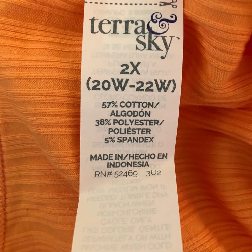 TERRA & SKY Sun Dress Size 2X 20W-22W Orange Semi Loose New - Image 6