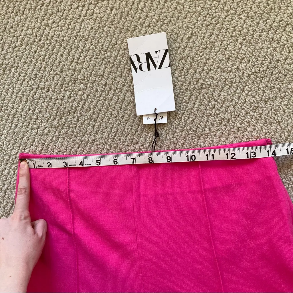 NEW ZARA Hot Pink Tailored Pants Trousers Size Small Straight Leg High Rise NWT - Image 6
