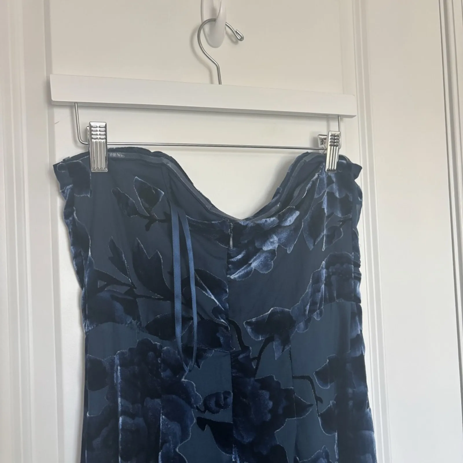 Anthropologie Hutch Sonnie Floral Velvet Strapless Jumpsuit - Image 11