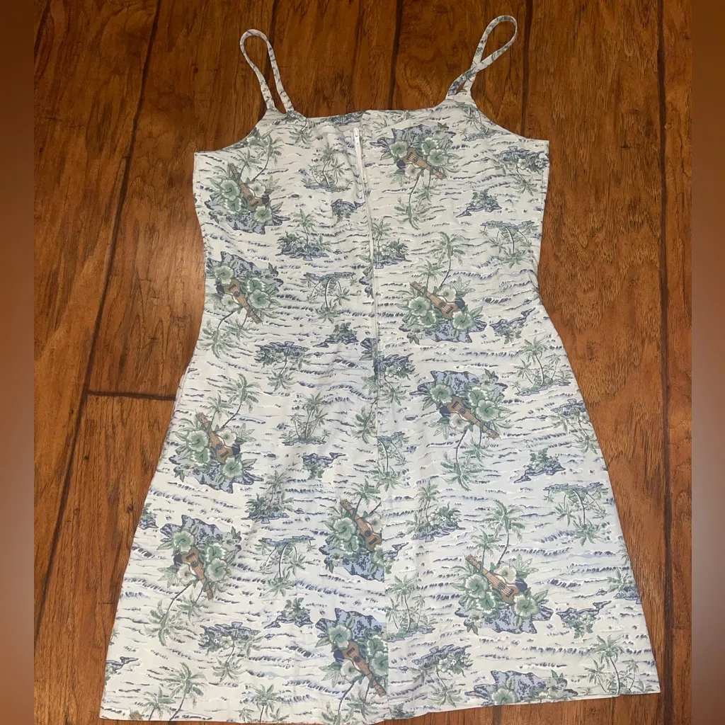 Aqua Blues Vintage 90s mini dress spaghetti straps Woman’s 9 SEE measurements Green Size undefined - Image 4