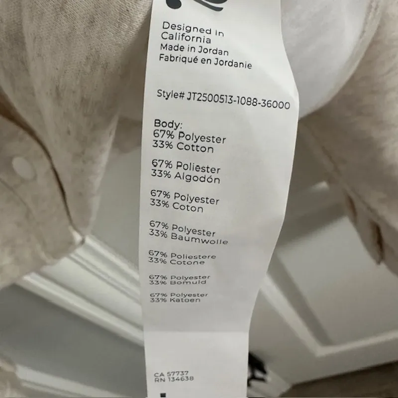 Fabletics NWT Cozy Fleece Cropped Shirt Jacket Size: L Color: Bone Heather - Image 12