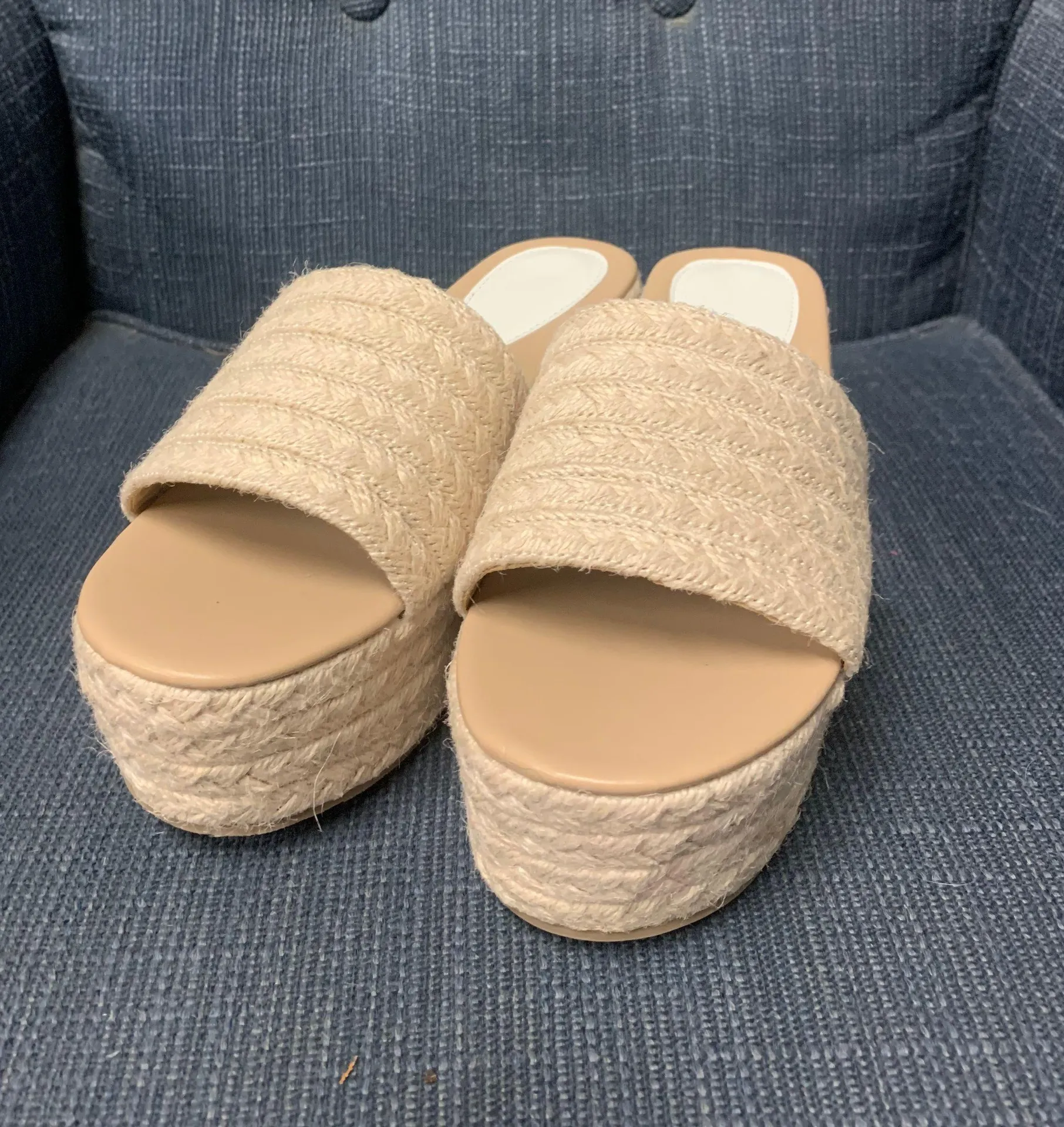 Espadrille Wedge Sandals Tan Size 8 - Image 2
