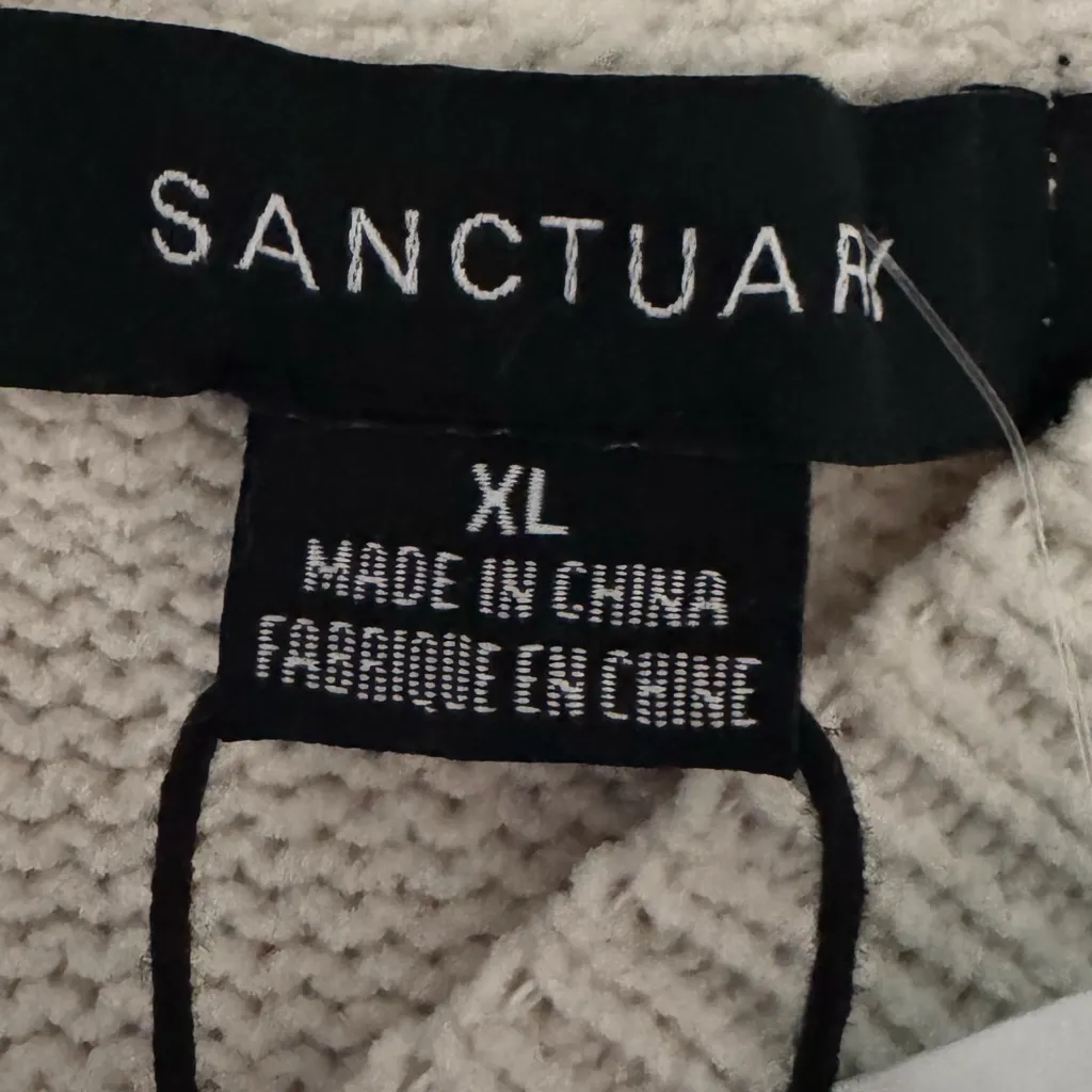 Sanctuary Stitch Fix Oversized Sweater Beige Black Stripe V Neck Women’s Sz XL - Image 9