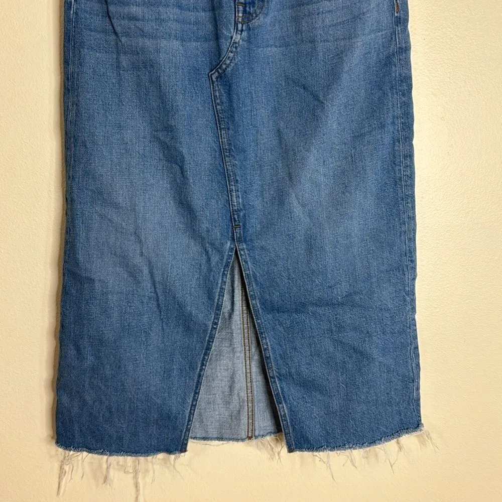 Madewell ladies long v cut denim skirt size 26 modest cute - Image 3