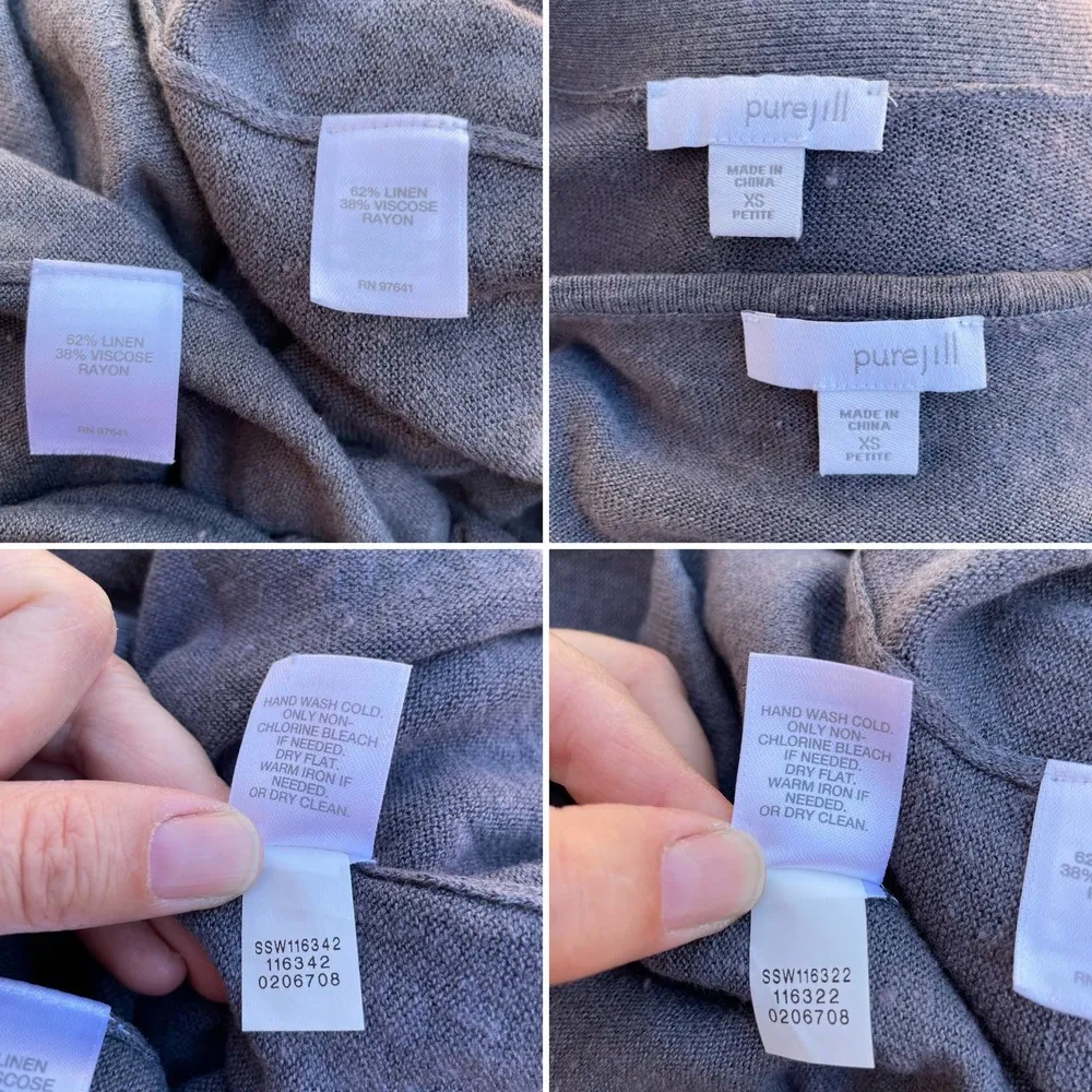 J. Jill Pure Linen Blend Cami and Cardi Set XS Petite Grey Gray Size undefined - Image 8