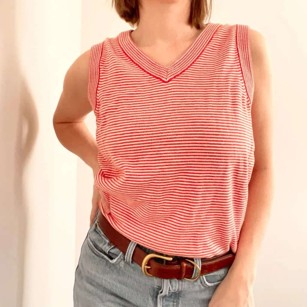 White Stag Red and White Striped Tank Top - Image 2