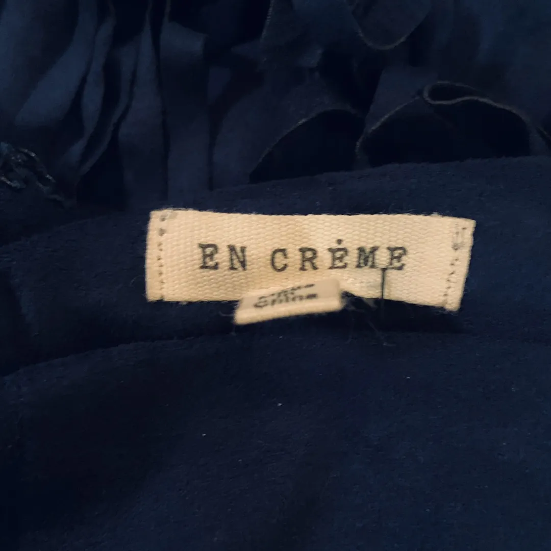 En Creme Suede Blue Navy Fringe Bohemian Skirt - Image 10