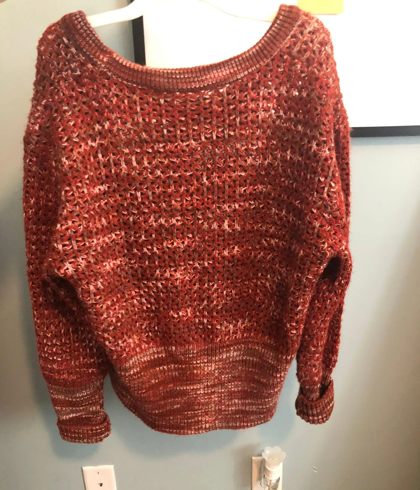 Rust Color Knit Sweater Red Size M - Image 2