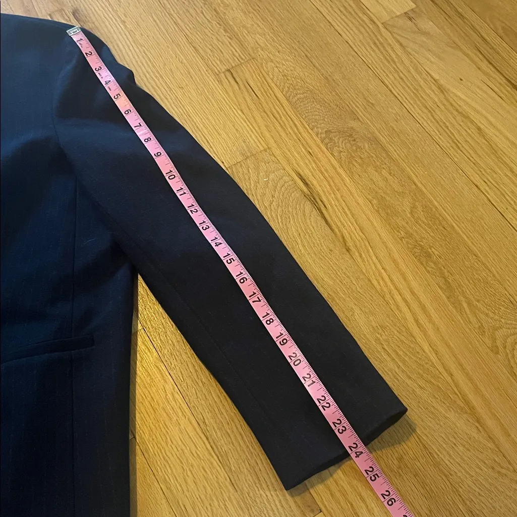 Spanx Navy Blue The Perfect Collarless Blazer Sz L - Image 9