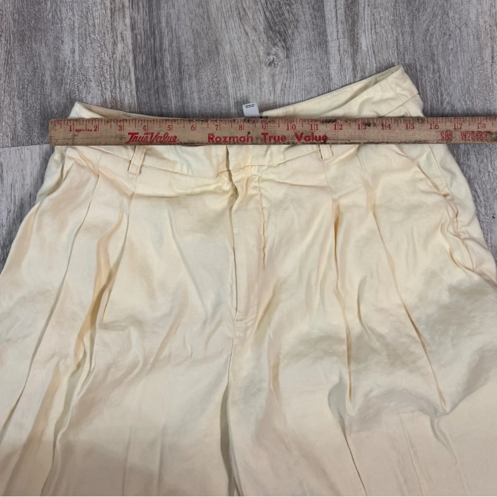 Maeve The Avery Cream Pleated Wide Leg Crop Shorts Women US 12 - Image 5