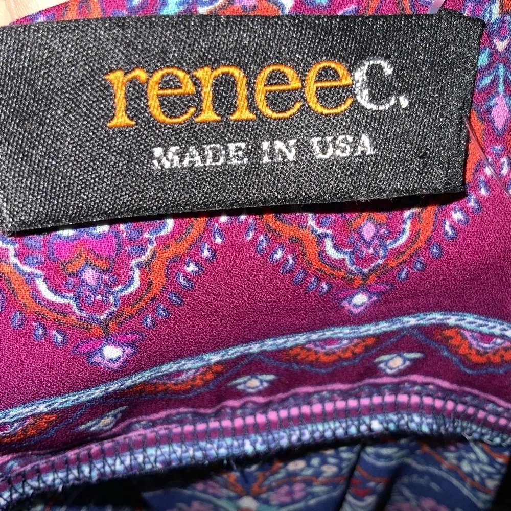 Stitch Fix Renee C. Purple Mediterranean Print V-Neck 3/4 Sleeve Blouse S NWT - Image 8