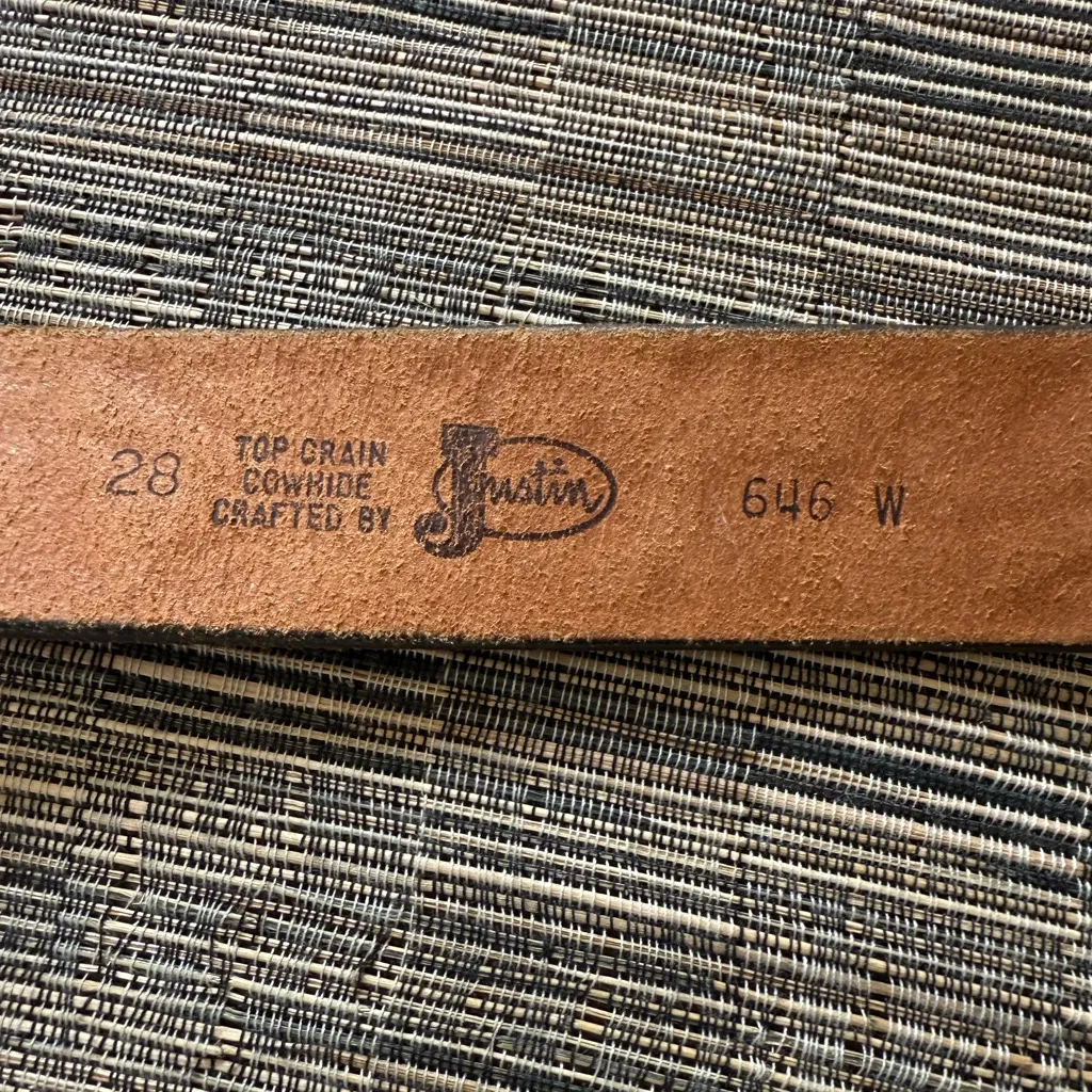 Justin Ivory Leather Belt Cowgirl Boots‎ Buckle Top Grain Cowhide Sz 28 31” - Image 5