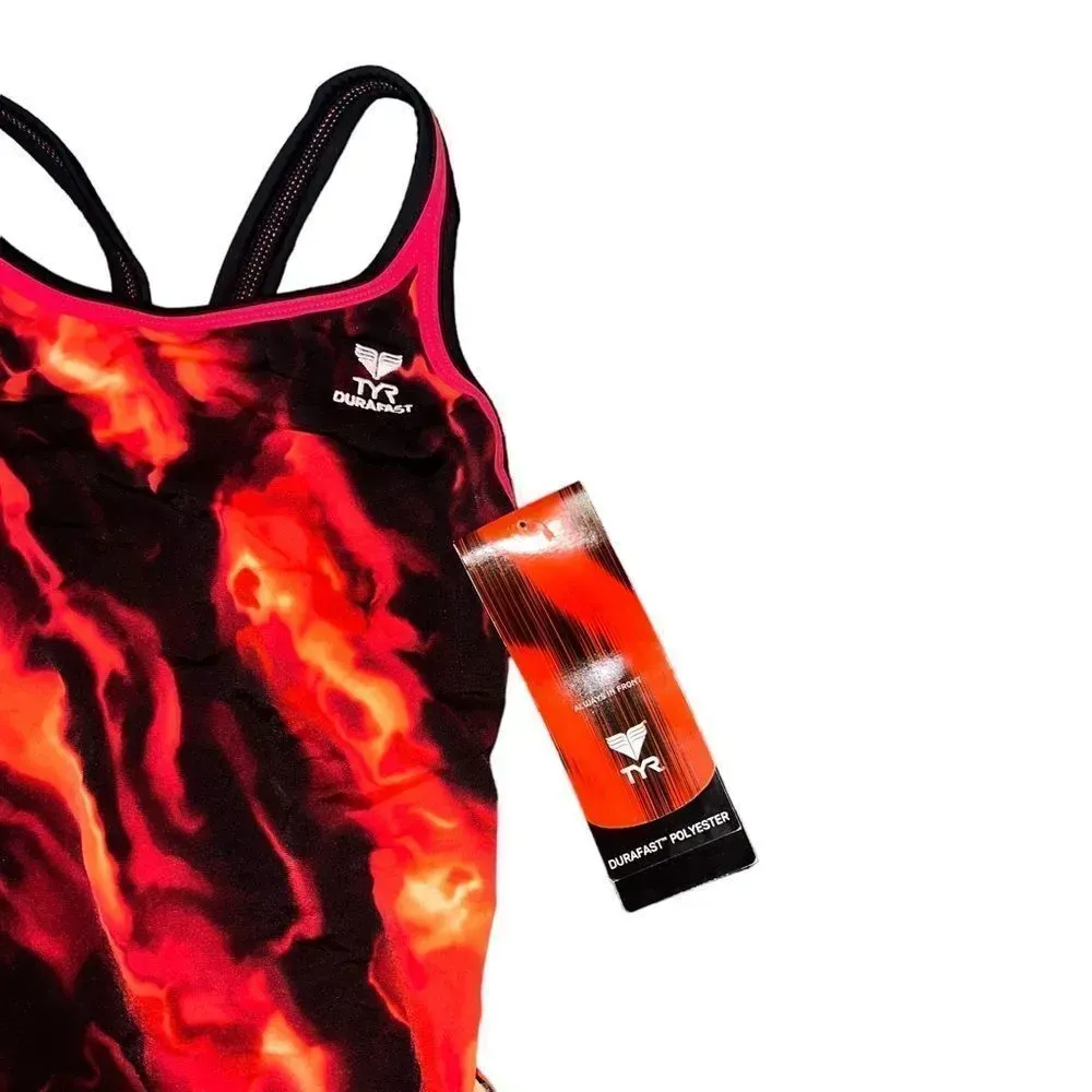 NWT‎ TYR Racing One Piece Swimsuit Size Small Red - Image 2