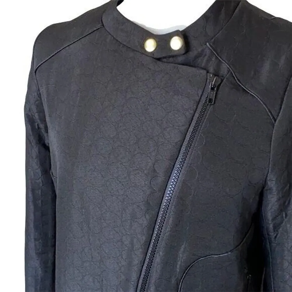 Vintage Worthington Womens Moto Jacket Quilted Full Zip Black Medium - Image 5