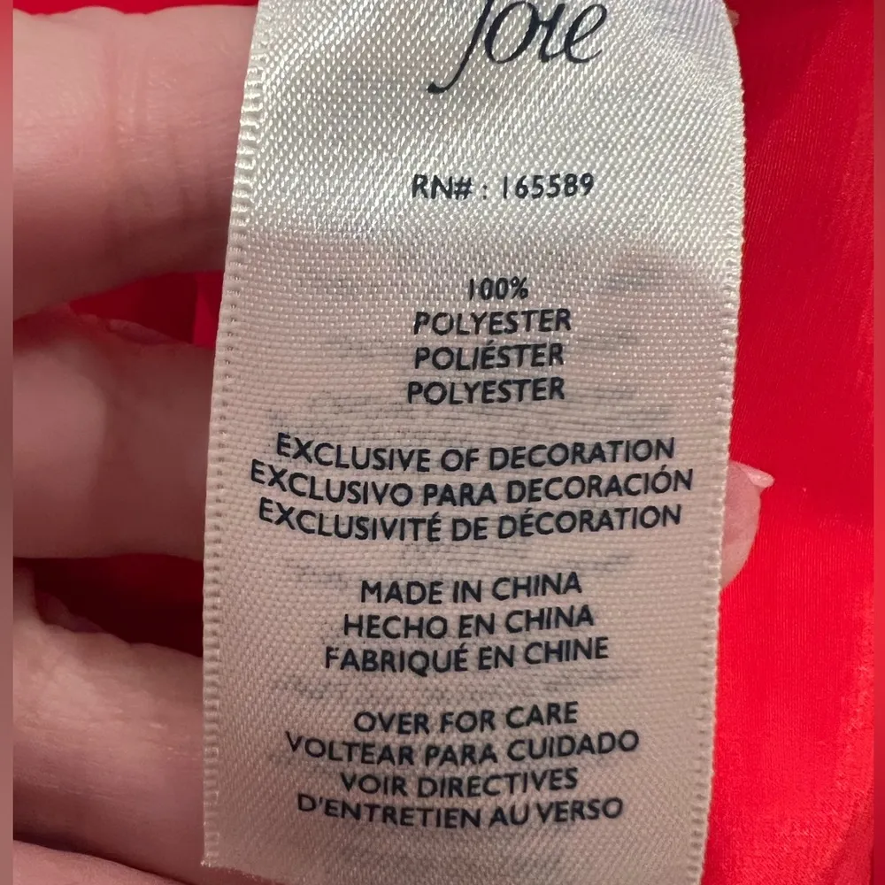 Joie Cayenne Red Sleeveless Smocked High Neck Lightweight Ruffled Neckline Large - Image 7