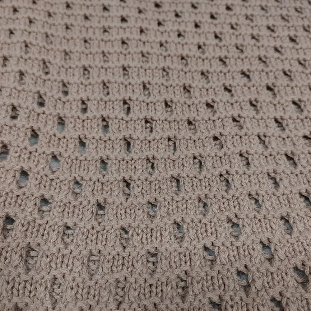 Cynthia Rowley Size Small S Light Brown Knit Sheer Light Weight Long Sleeve Top - Image 7