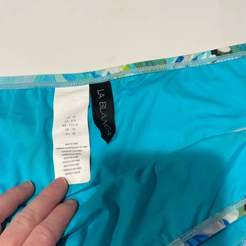 🎉La Blanca size 14 blue green floral swim bottoms - Image 2
