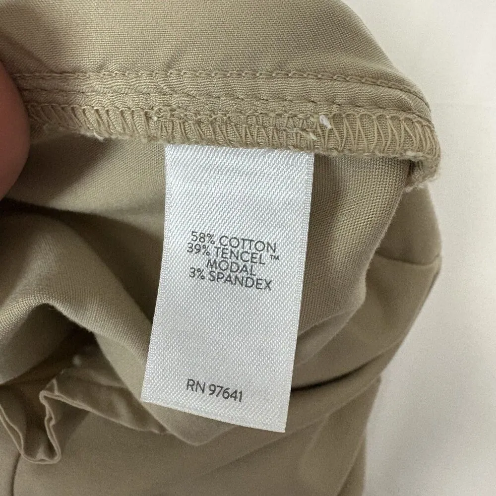 J. Jill Essential Cotton Stretch Khaki Zip Pockets Slim-Straight Pants Plus 24W - Image 10