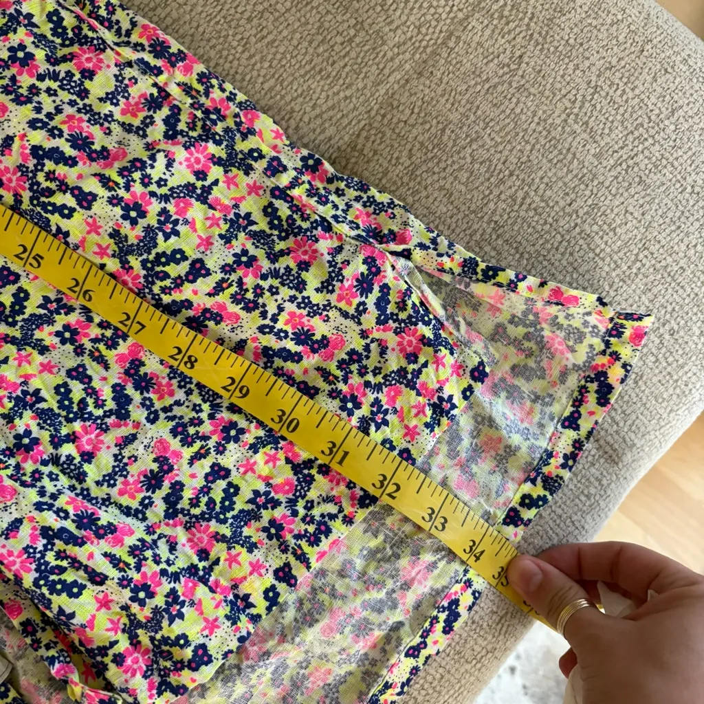 FRANK & ELIEEN Hunter Linen Button Front Dress In‎ Neon Floral Size Small - Image 13