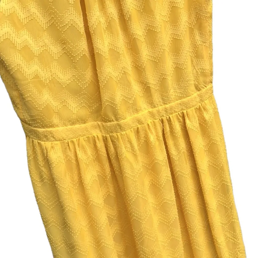 Like New Sunday in Brooklyn Tiered Back Bow Dress Yellow Size Small - Image 4