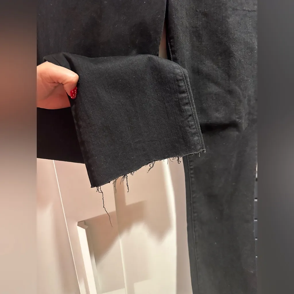 MOTHER The HUSTLER Ankle Fray $228 MSRP Wash: Not Guilty Black Size 29 - Image 13