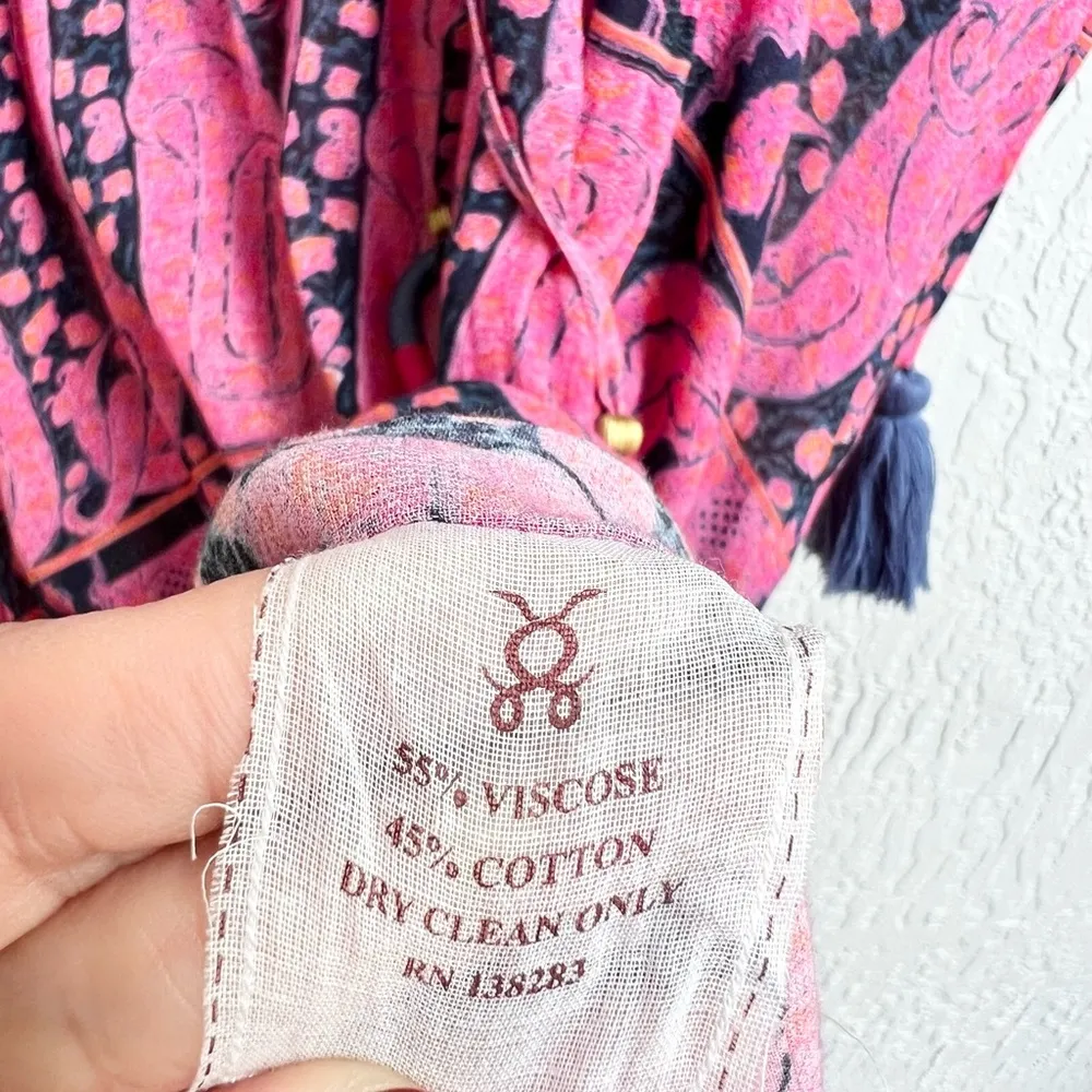 Figue Amrita tassel caftan pink blue size XS / S relaxed - Image 7