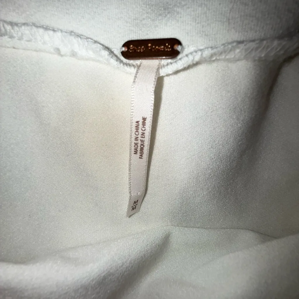 Free People “Rock With It Top”  In Ivory Off Shoulder W/Cream Embroidery Size M - Image 4