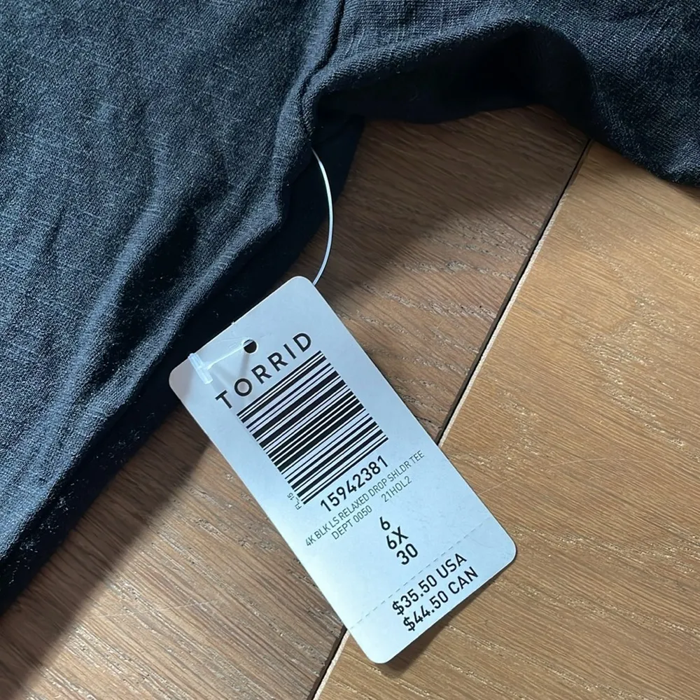 Torrid Super Soft Relaxed Fit Crew Neck Tee Black NWT Size 6X - Image 6