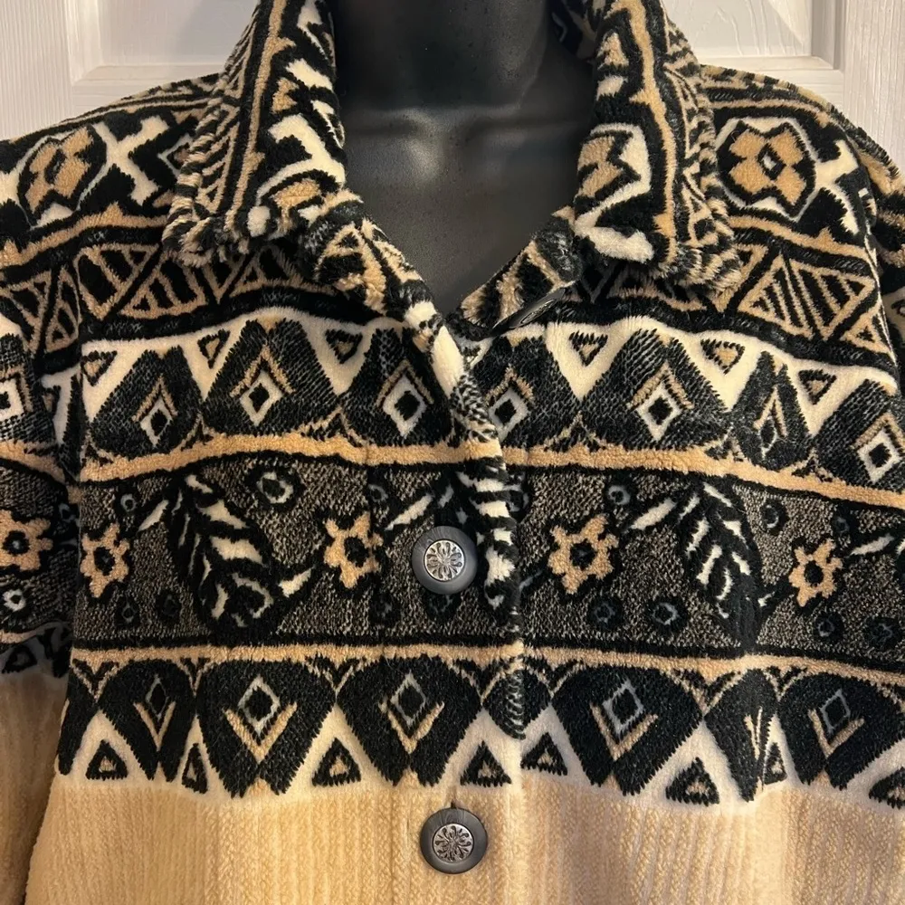 County Clothing Company Tan Black Button up w Pockets Women’s Jacket Sz M Size M - Image 2