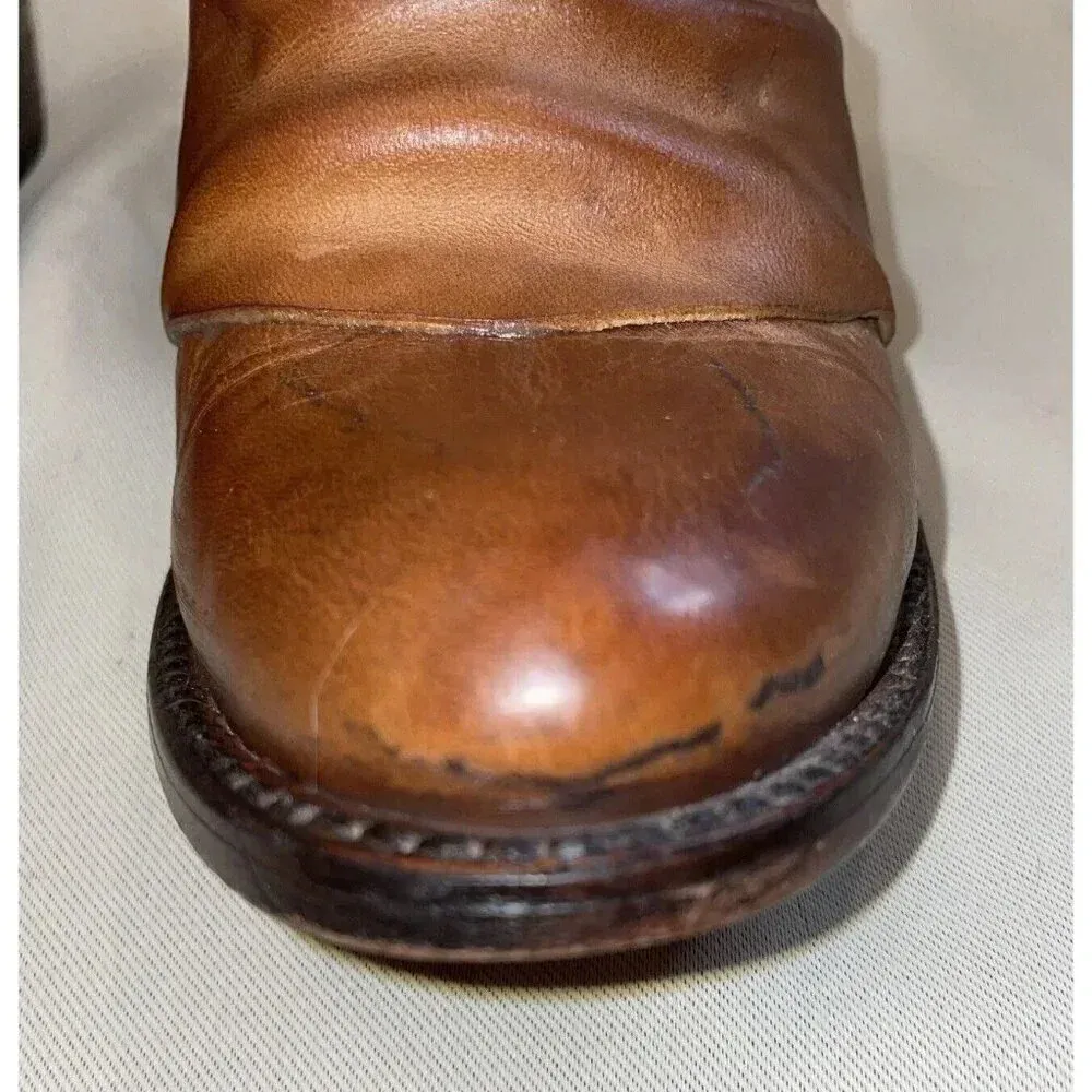 Freebird Sandi Size 6 Brown Leather Distressed Strappy Zip Heel‎ Bootie Western - Image 4