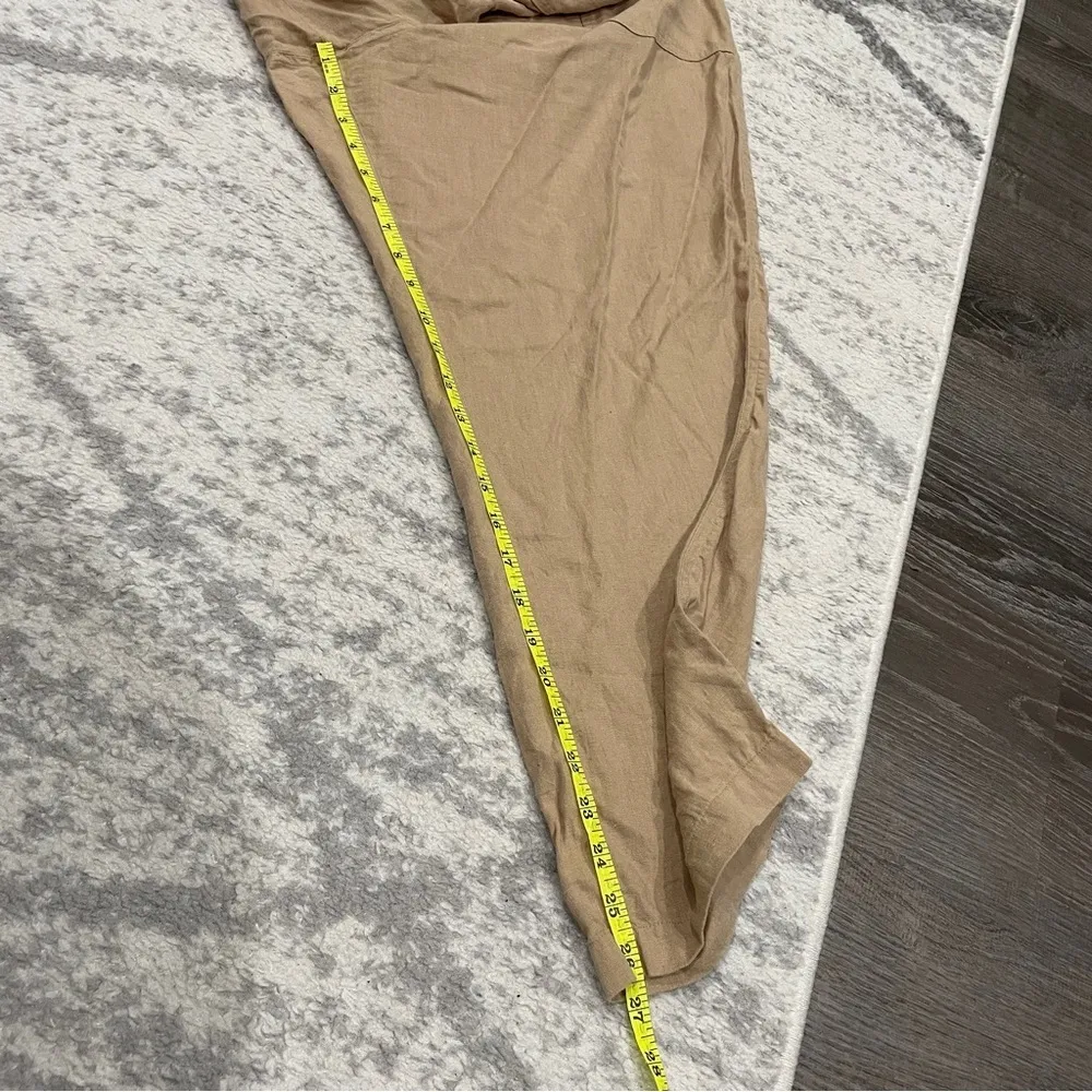 Kim Rogers Tan Straight Linen Pants - Image 11