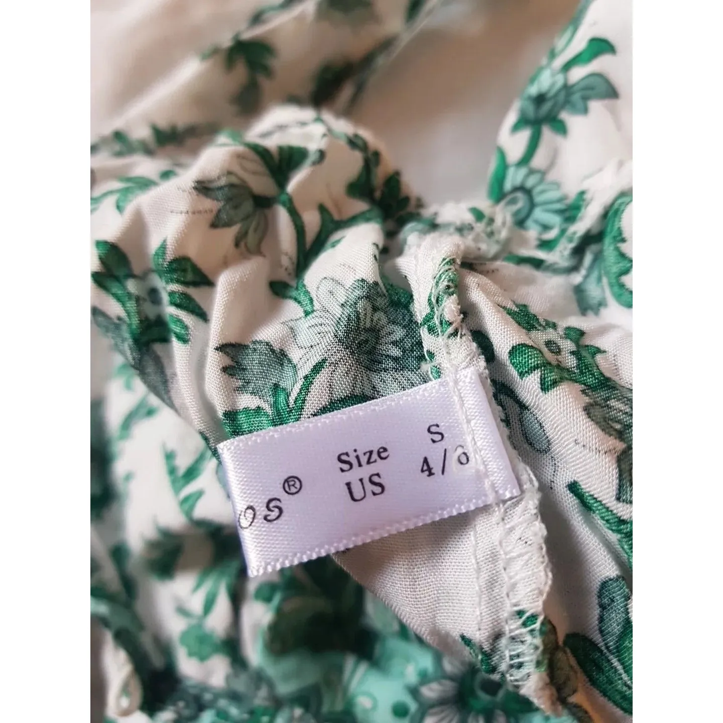 R. Vivimos Womens Dress Sz Small Floral Bohemian Boho Cottagecore Fairy Cottage Green - Image 8