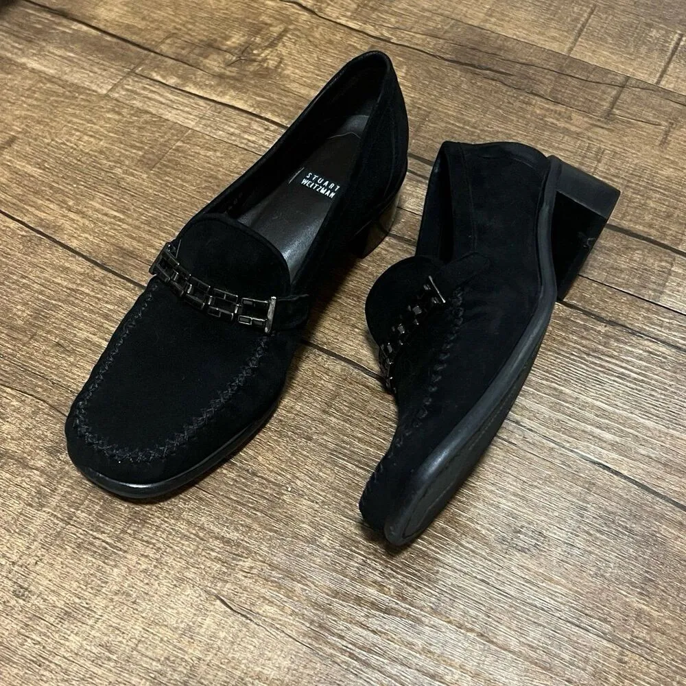 Vintage Stuart Weitzman suede heeled loafers - Image 2