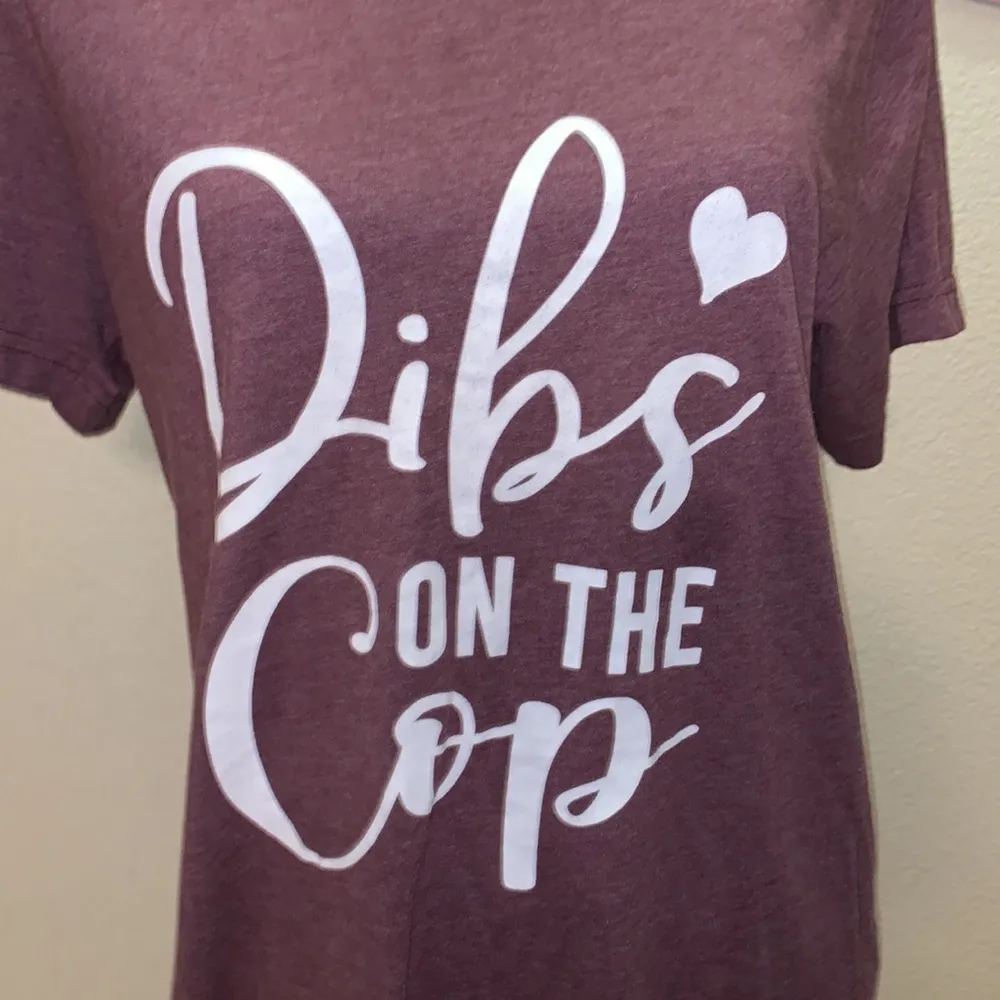 Dibs on the Cop Bella & Canvas purple short sleeve shirt - Image 2