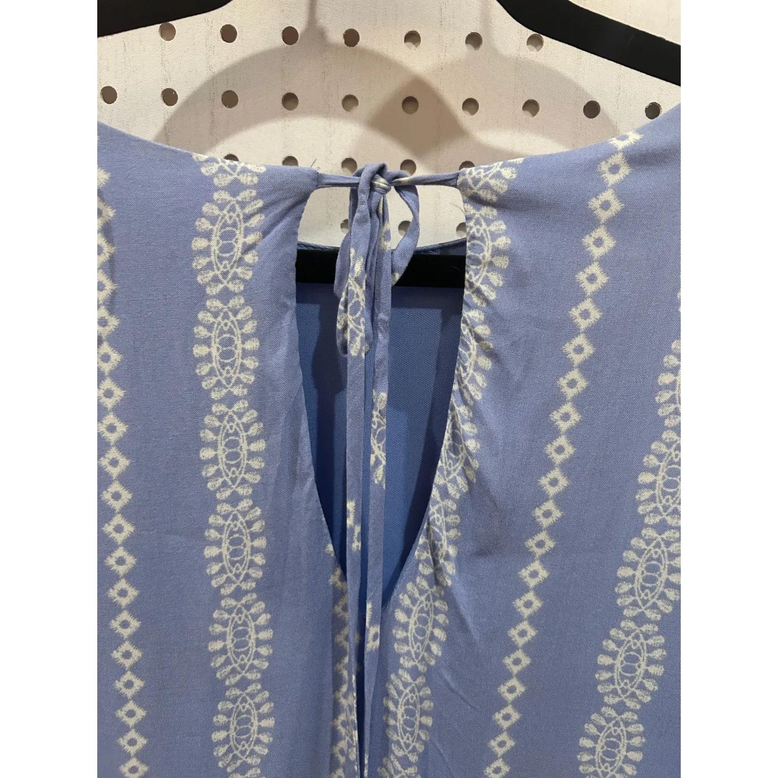 Mia Mi Amore Blue Bell Sleeve Geometric Print Mini Dress XS - Image 6