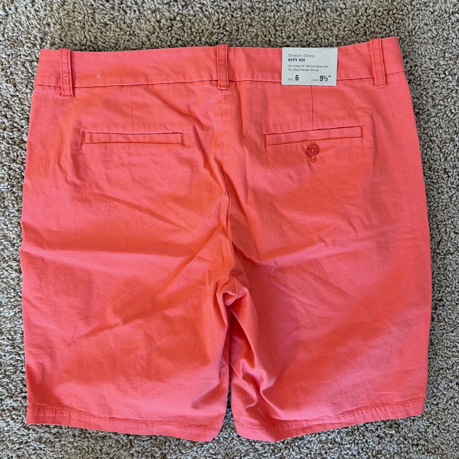 J Crew Factory 2012 Orange Poppy Cotton Stretch Bermuda‎ Shorts Womens 6 NEW NWT - Image 4